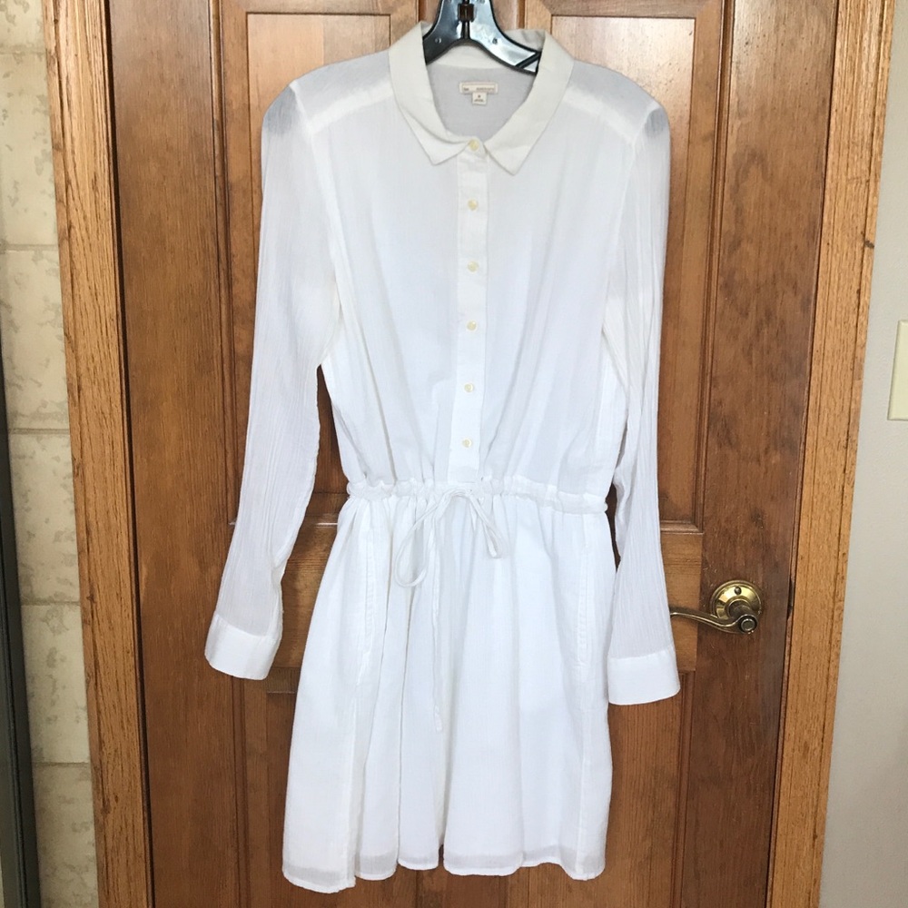 Gap white gauze shirt dress